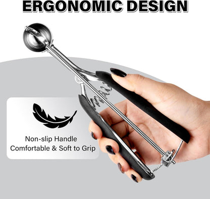 Eisportionierer Edelstahl 3cm mit Auslöser Griff für Eis Melonenkugel