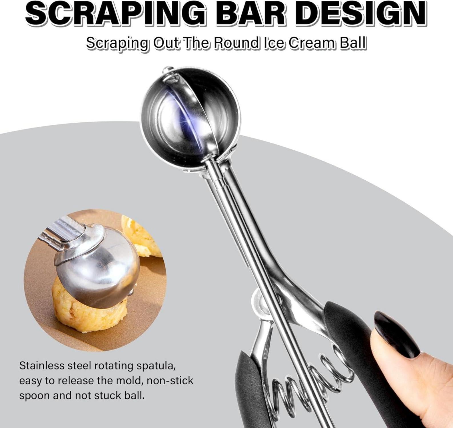 Eisportionierer Edelstahl 3cm mit Auslöser und Griff, 10ml