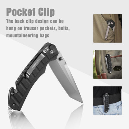 Swiss+Tech Klappmesser Einhandmesser Taschenclip Glasbrecher
