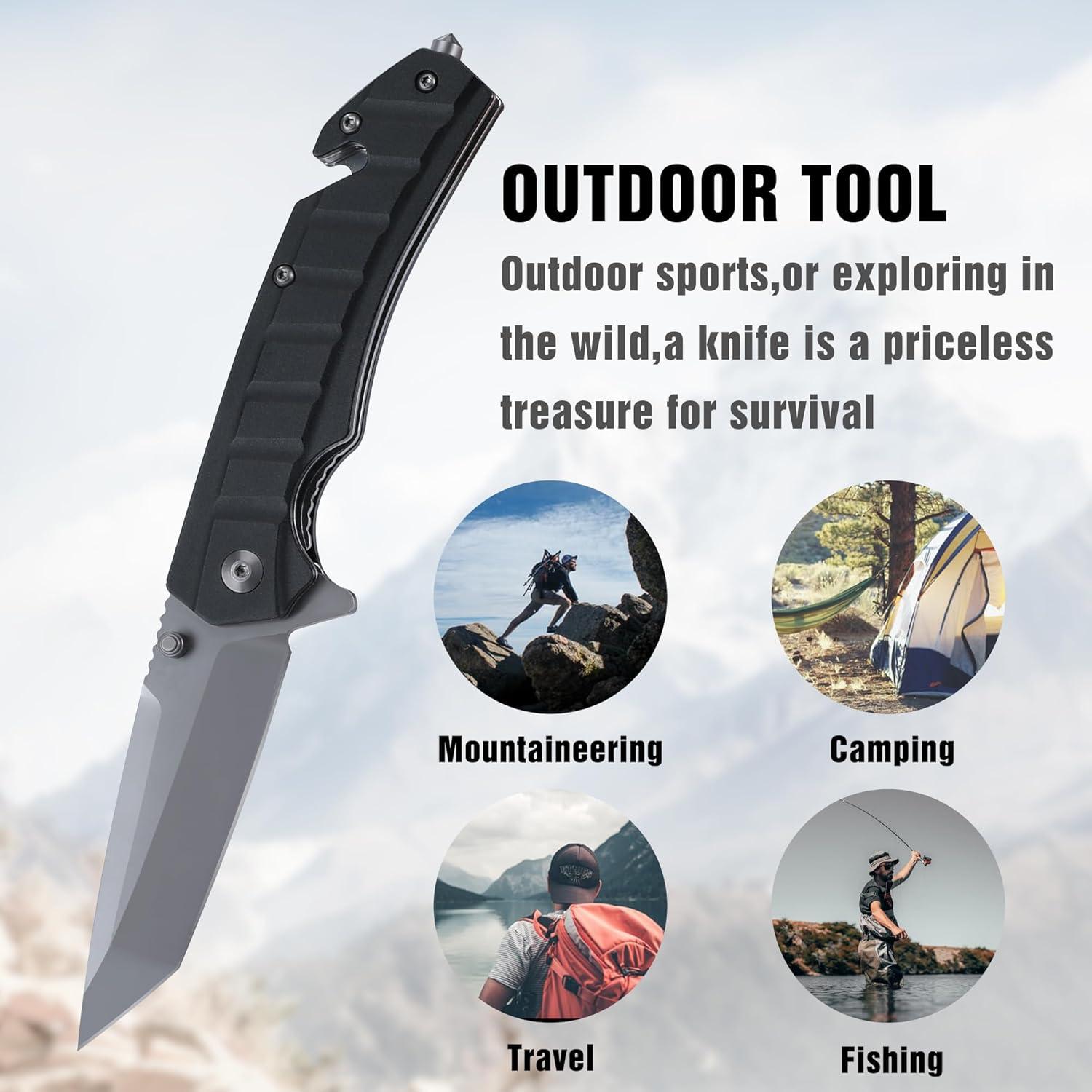Swiss+Tech Klappmesser Einhandmesser mit Glasbrecher und Sicherheitsgurtschneider