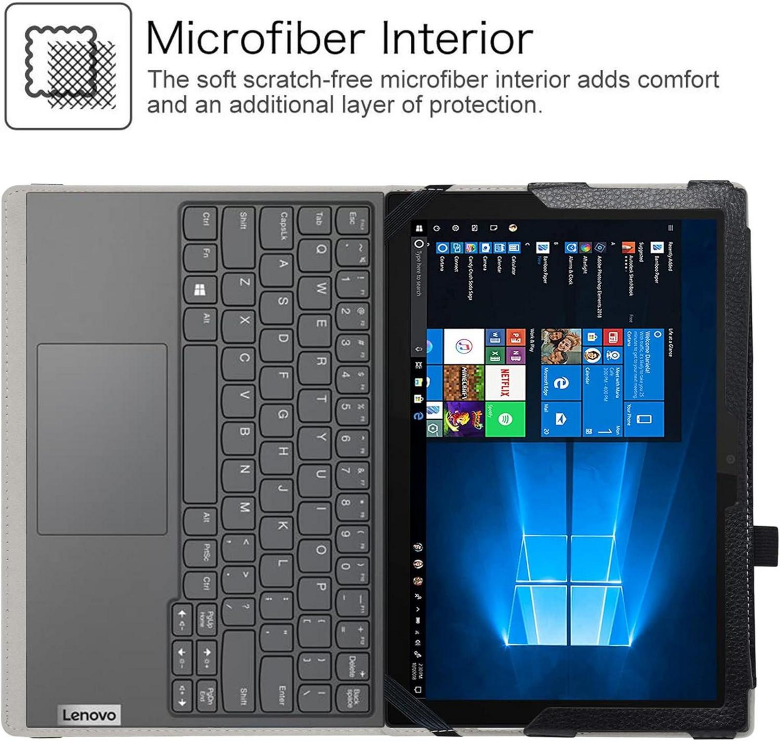 LiuShan Lenovo IdeaPad Duet 3i Hülle Schwarz PU Leder Tablet