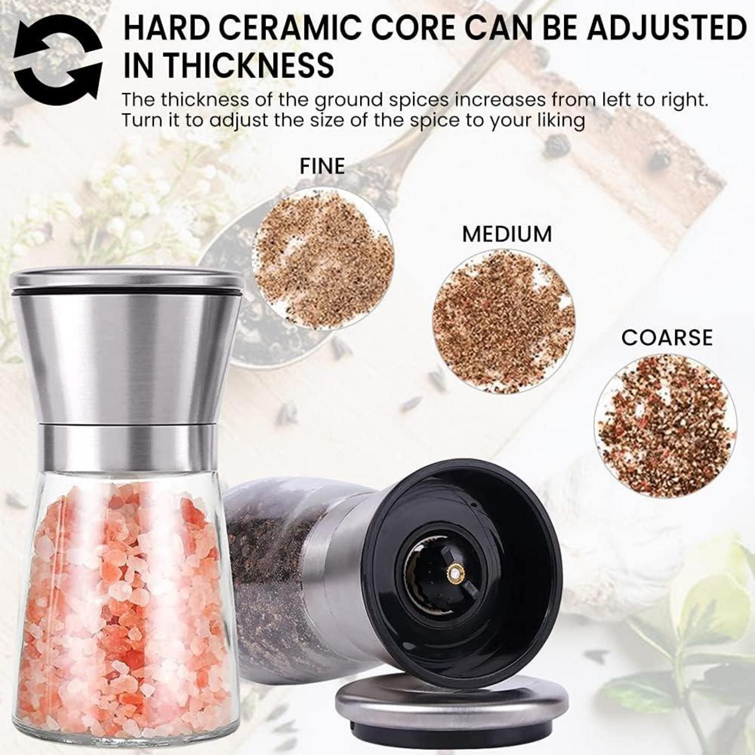 Bugucat Salz und Pfeffermühle Set aus Edelstahl mit Keramikmahlwerk