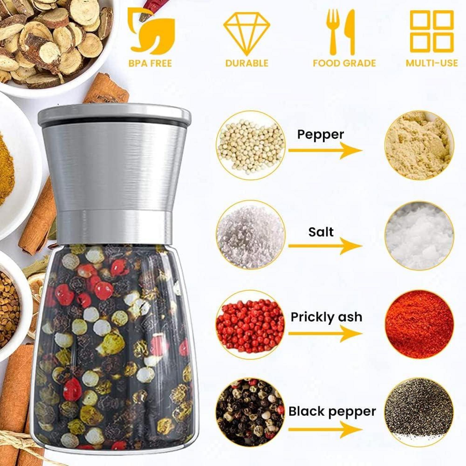 Salz und Pfeffermühle Bugucat Edelstahl Verstellbarem Keramikmahlwerk