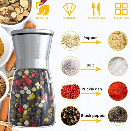 Salz und Pfeffermühle Bugucat Edelstahl Verstellbarem Keramikmahlwerk