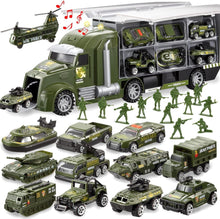 25-in-1 Militär-LKW Spielzeugset mit Spielzeugsoldaten und Lichtern