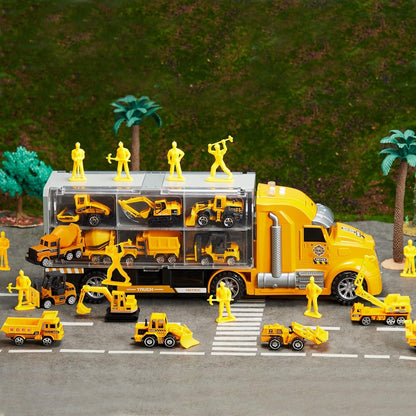 JOYIN 25-in-1 Spielzeugset Baufahrzeuge mit Licht und Sound
