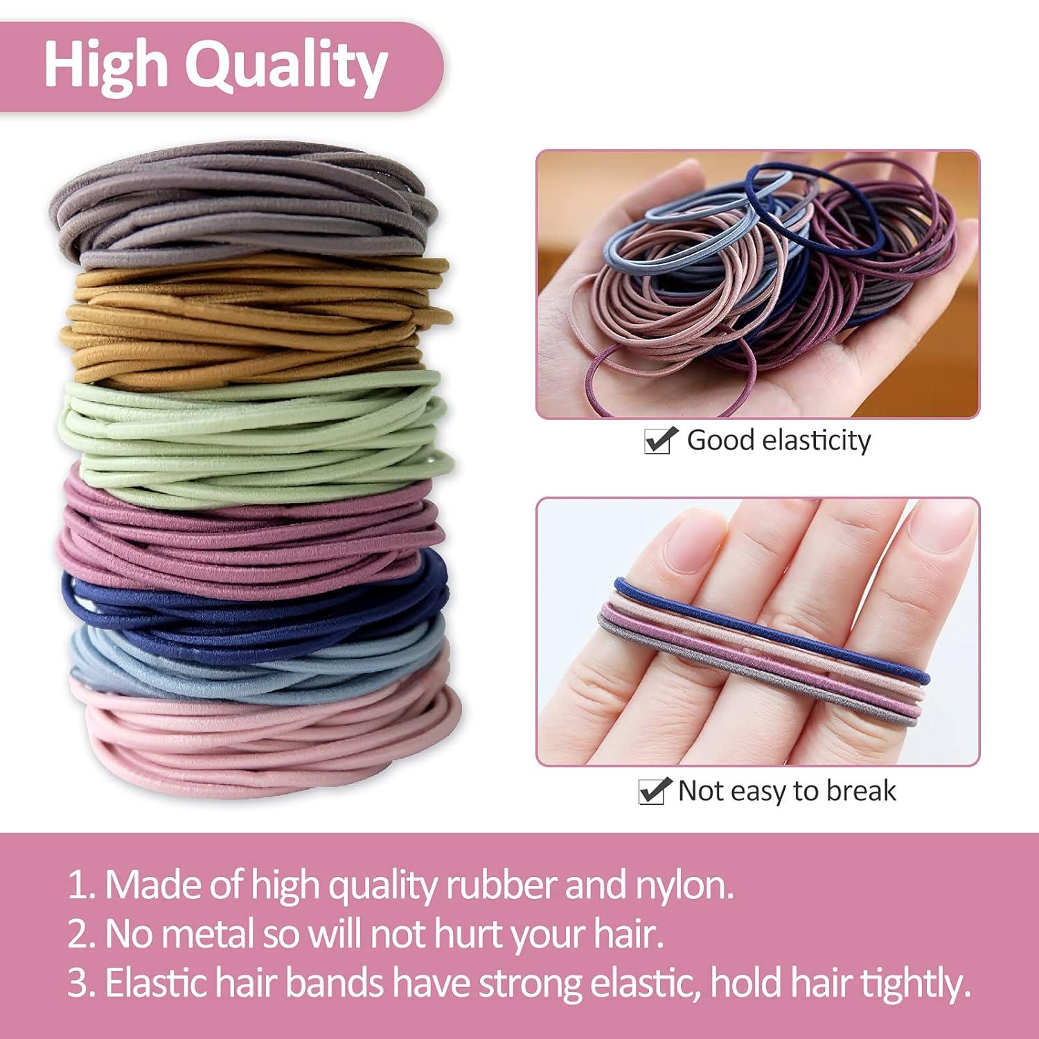 200er Set Mädchen Haargummis 4.5 cm - Elastische Zopfgummis