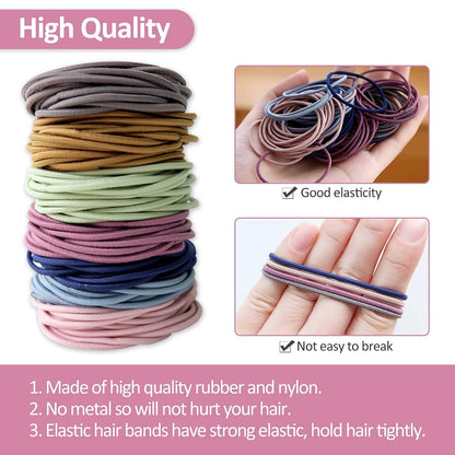 200er Set Mädchen Haargummis 4.5 cm - Elastische Zopfgummis