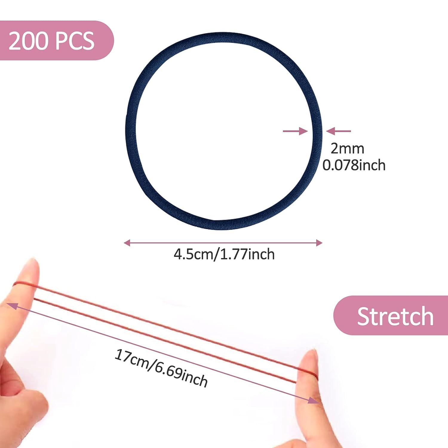 200er Haargummis Set Mädchen Mehrfarbig Zopfgummis Haarbänder 4.5 cm