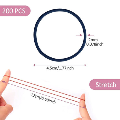 200er Haargummis Set Mädchen Mehrfarbig Zopfgummis Haarbänder 4.5 cm