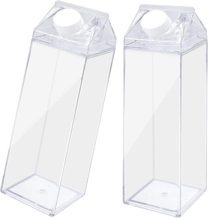 Transparente Milchbox Wasserflasche 500ml wiederverwendbar