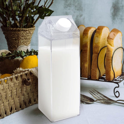 Transparente Milchbox Quadratische Wasserflasche 500 ml Wiederverwendbar