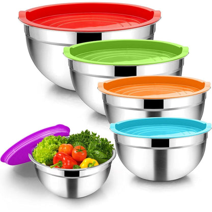 Homikit Rührschüssel-Set Edelstahl Salatschüssel mit