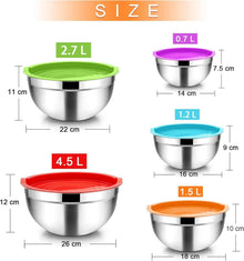 Homikit Rührschüssel-Set Edelstahl Salatschüssel mit