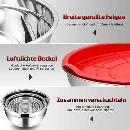 Edelstahl Rührschüssel Set mit