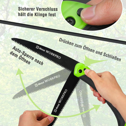 WORKPRO Klappsäge Astsäge BI-Metall Klingen Multifunktions