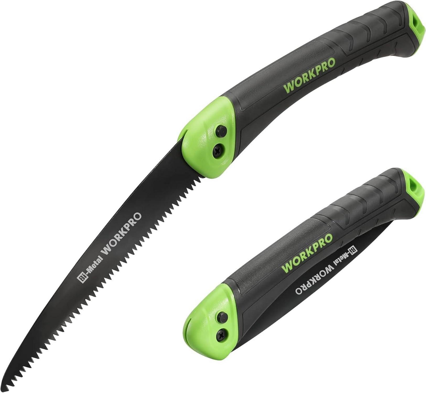 WORKPRO Handsäge Astsäge klappbar BI-Metall Klingen Holz-Garten