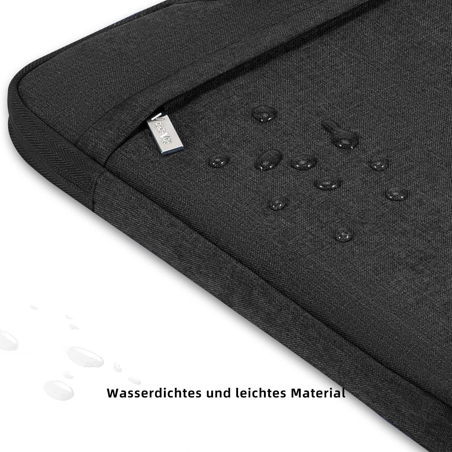 Voova Laptoptasche 13 14 Zoll Wasserdicht Stoßfest Schwarz