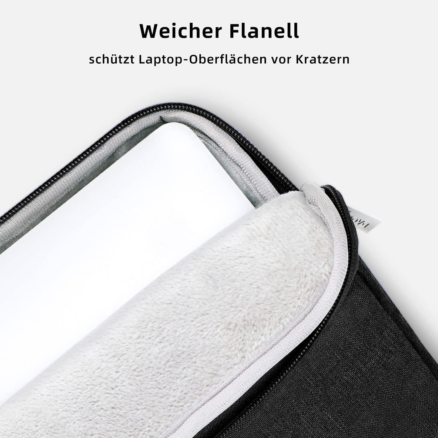 Voova Laptoptasche 13-14 Zoll Wasserdicht Stoßfest Schultertasche Laptop Tasche mit Griff Schwarz