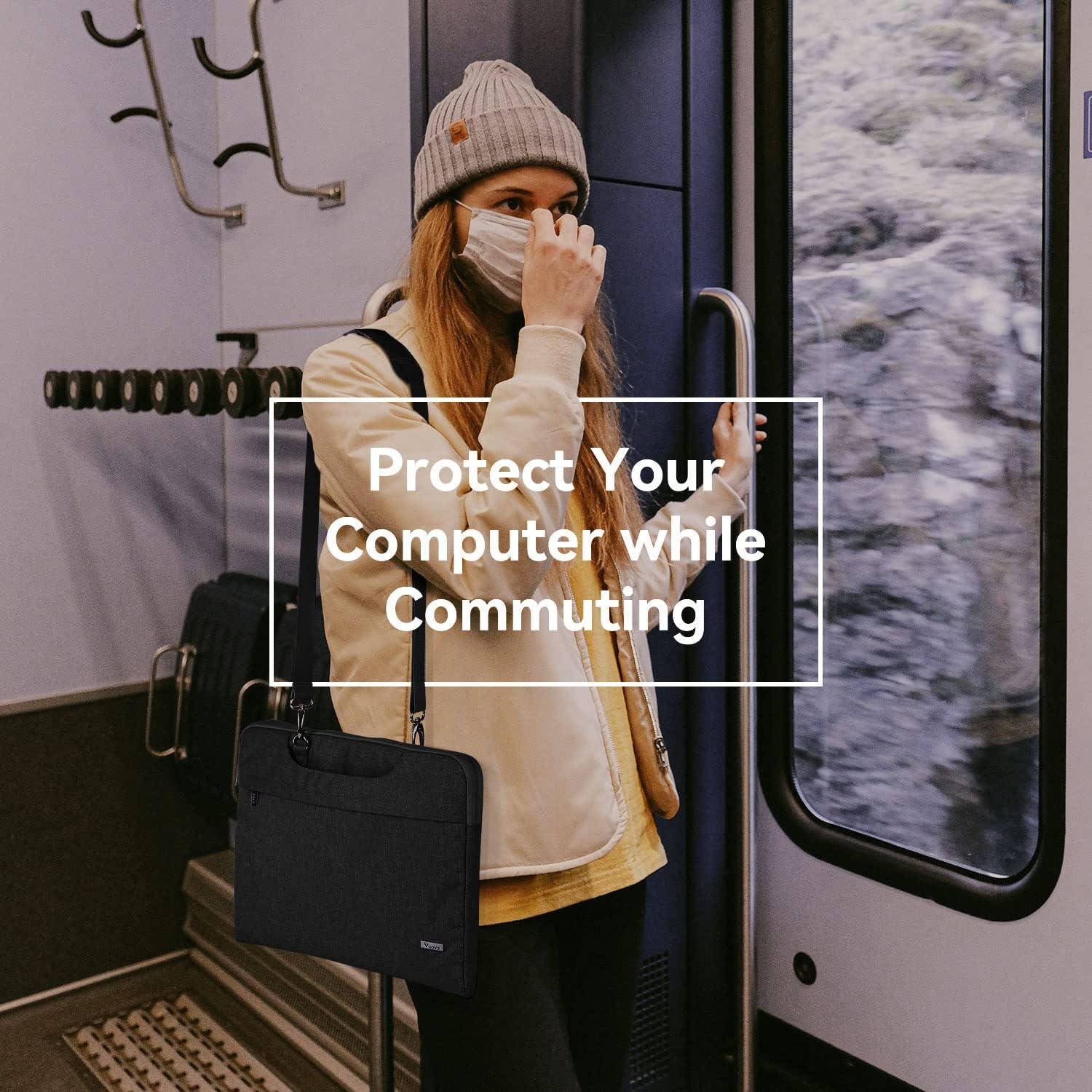 Voova Laptoptasche 13 14 Zoll Wasserdicht Stoßfest Schultertasche MacBook Dell