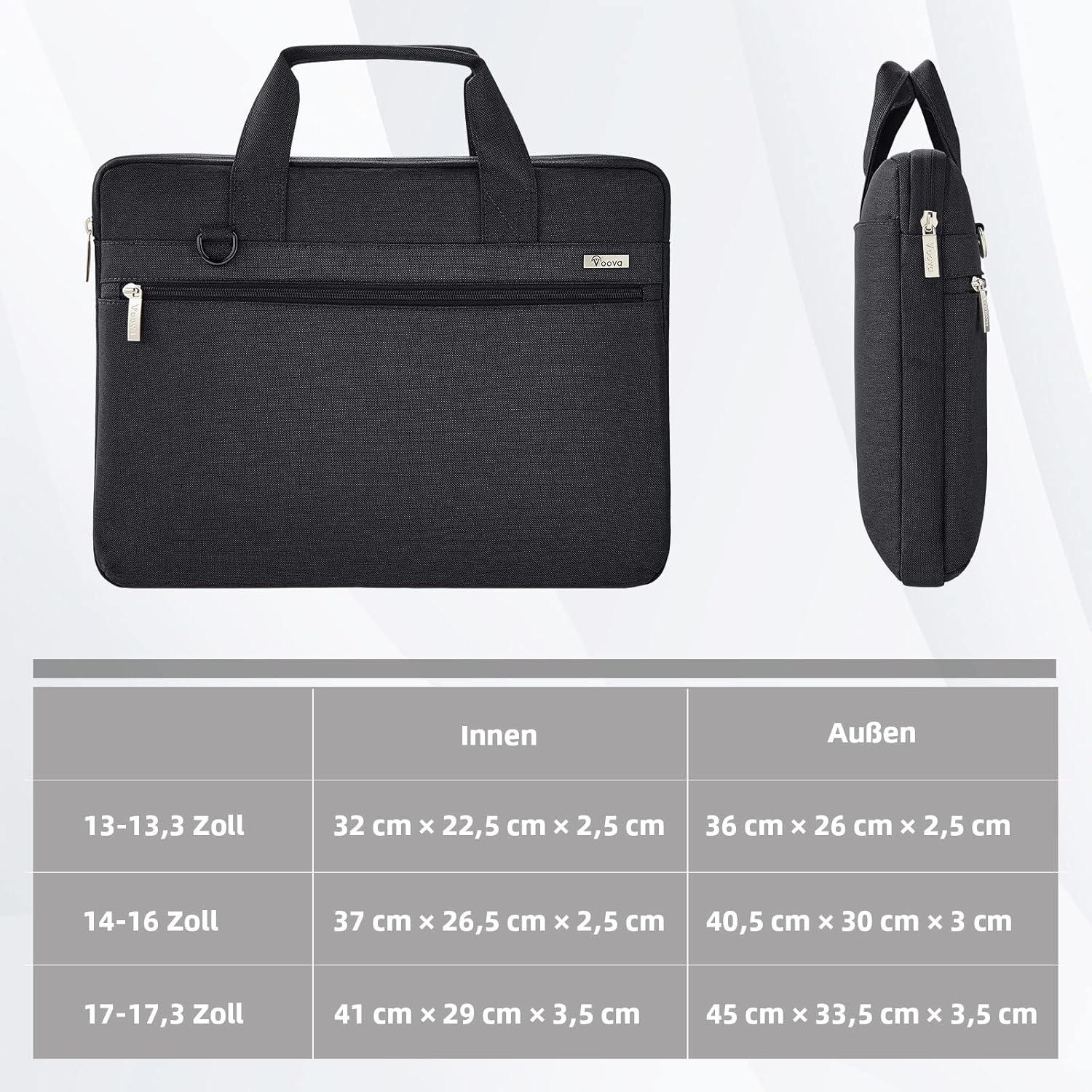 Voova Laptoptasche 360°Schutz 13-17,3 Zoll Wasserdicht Schwarz