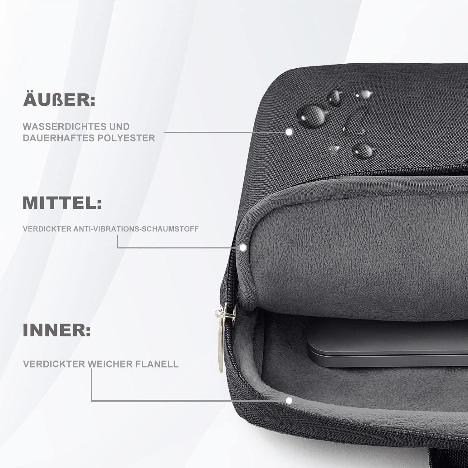 Voova Laptoptasche 360°Schutz 13-17,3 Zoll Wasserdicht Stoßfest Umhängetasche