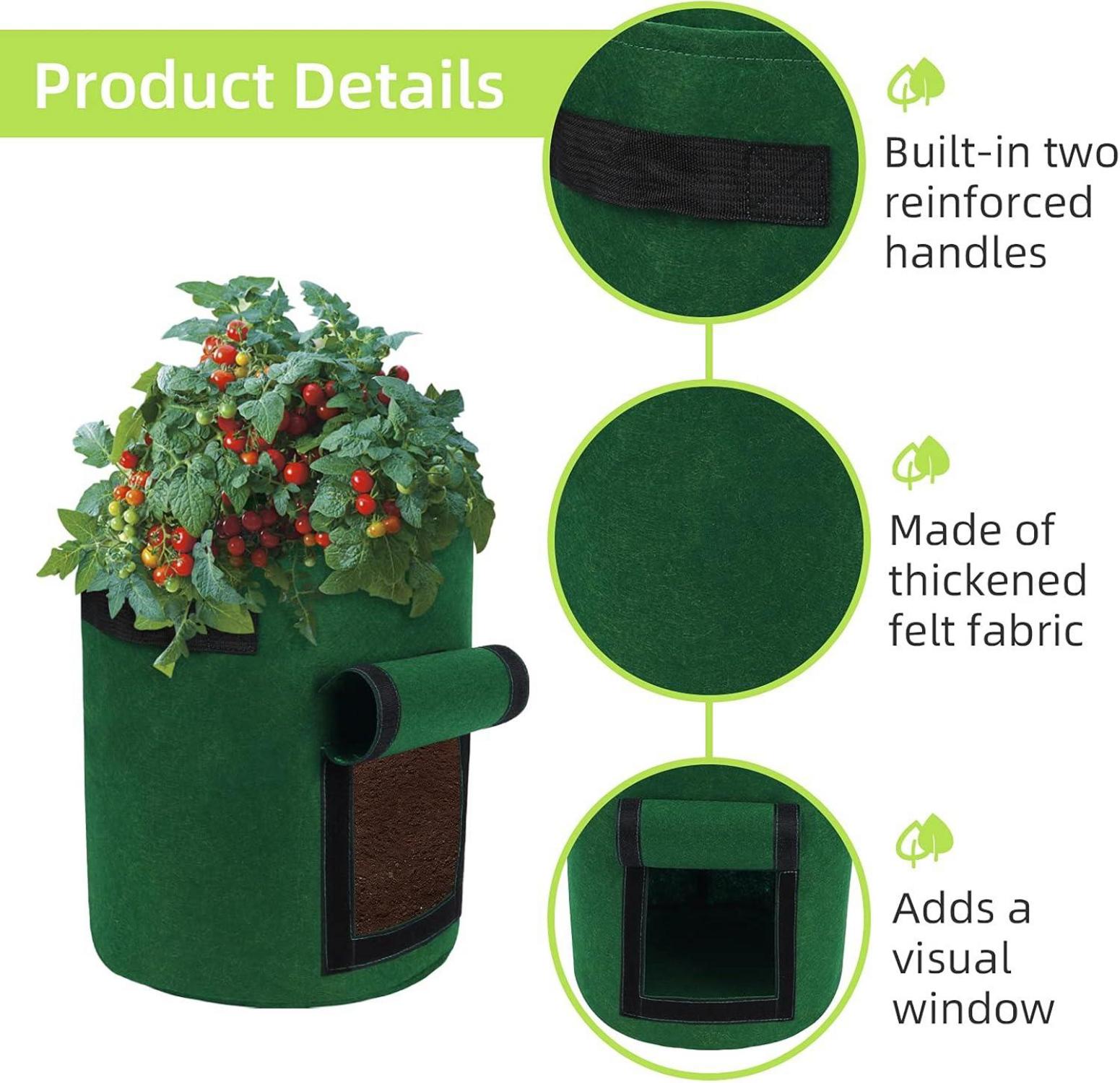 10 Gallonen Potato Growing Bag 5er Pack Gemüse Pflanzbeutel mit