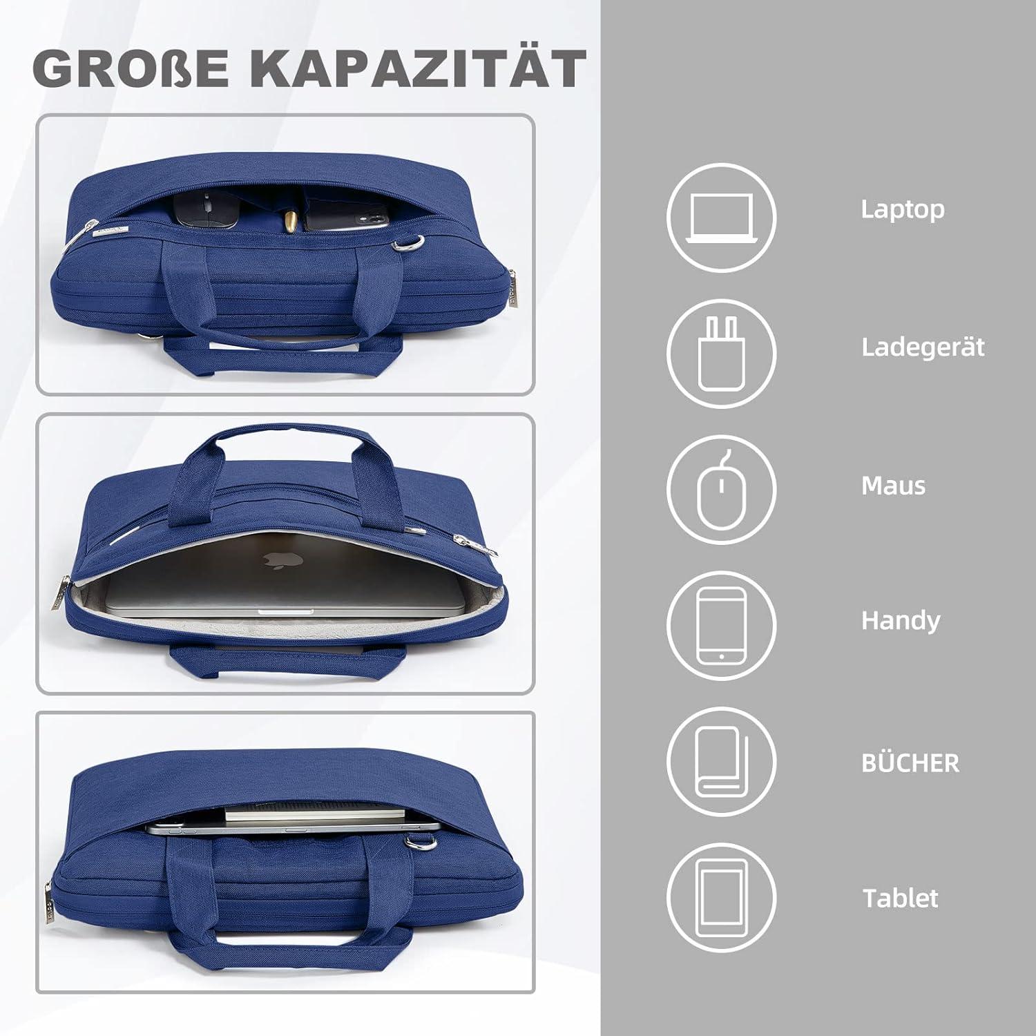 Voova Laptoptasche 360°Schutz Wasserdicht 13-13,3 Zoll Blau