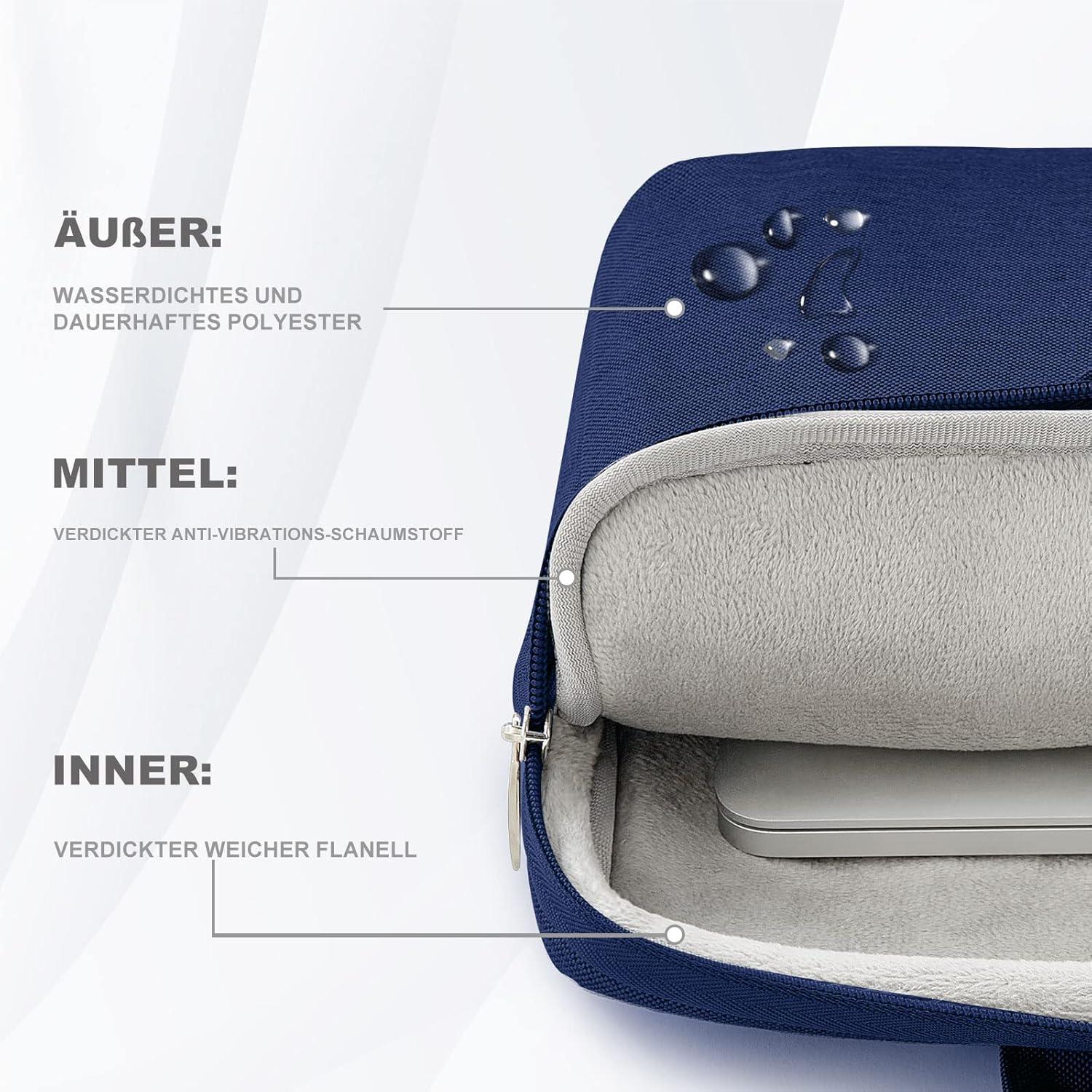 Voova Laptoptasche 360°Schutz 13-17,3 Zoll Blau Wasserdicht Stofest