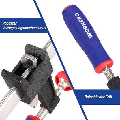 WORKPRO Schraubzwingen Set 4 Stück 150/300mm Spannkraft