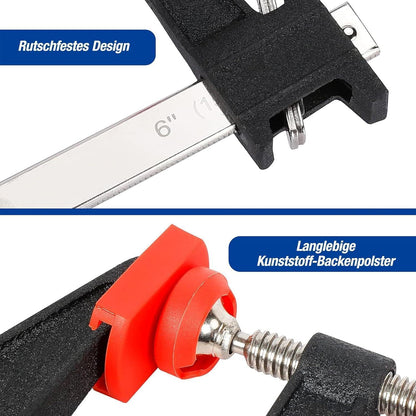 WORKPRO Schraubzwingen Set 4 Stück 150/300mm Spannkraft