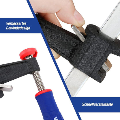 WORKPRO Schraubzwingen Set 4 Stück 150/300mm Spannkraft