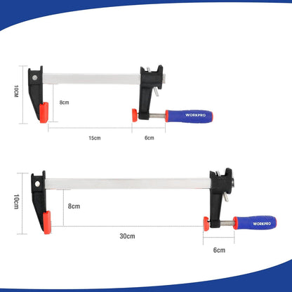 WORKPRO Schraubzwingen Set 4 Stück 150mm/300mm Spanner
