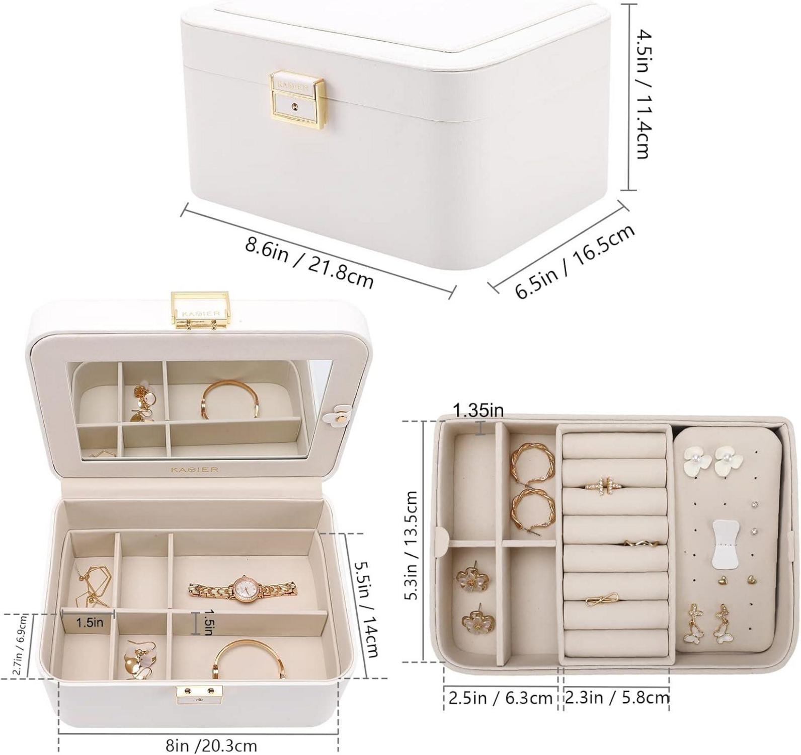 Schmuckkästchen mit Spiegel Groß Schmuckschatulle Damen 2 Schich