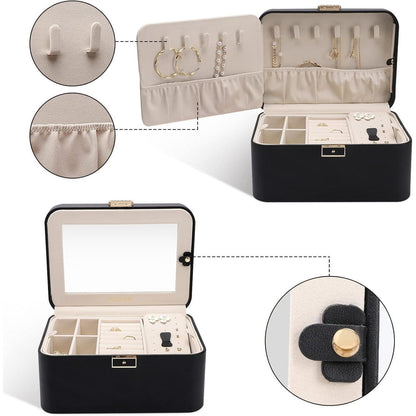 Schmuckkästchen mit Spiegel, große Schmuckschatulle für