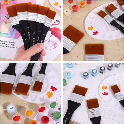 Metagio Flachpinsel Set 5 Stück Aquarell Acryl Ölfarben