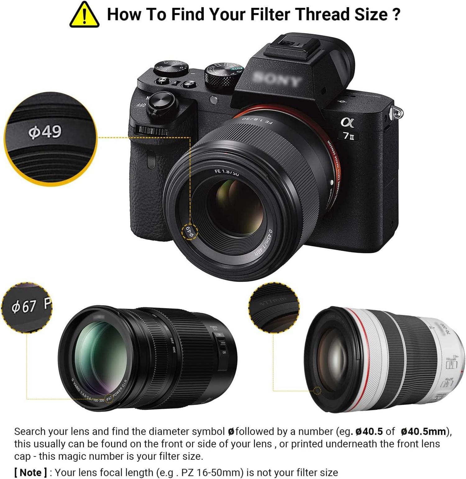 77mm PROfezzion UV Filter Canon 6D 5D IV Nikon D750 D780 EF 24-105mm 24-70mm f4L