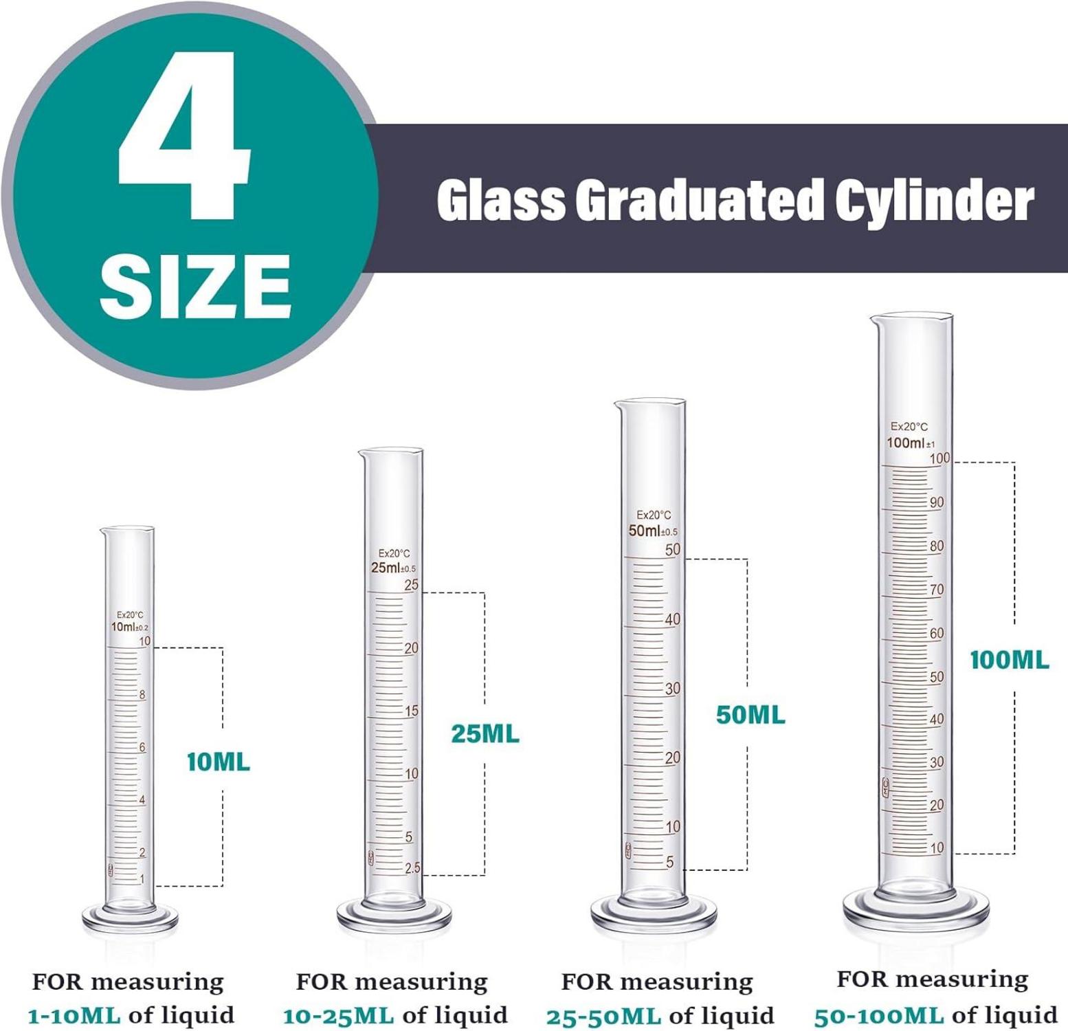 Absolviert Zylinder Becherglas Set 10-1000 ml Borosilikatglas
