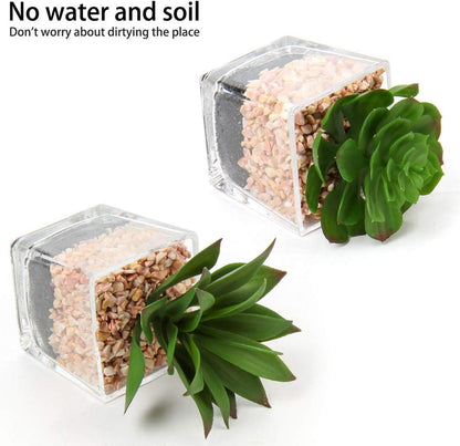 Künstliche Sukkulenten Kunstpflanze Glastopf Deko Wohnzimmer Balkon