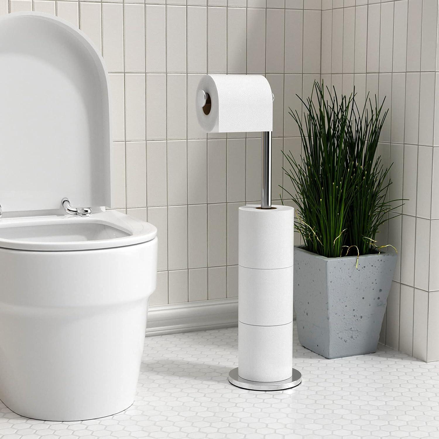 Toilettenpapierhalter Edelstahl Stehend ohne Bohren Wasserdicht Halterung 5