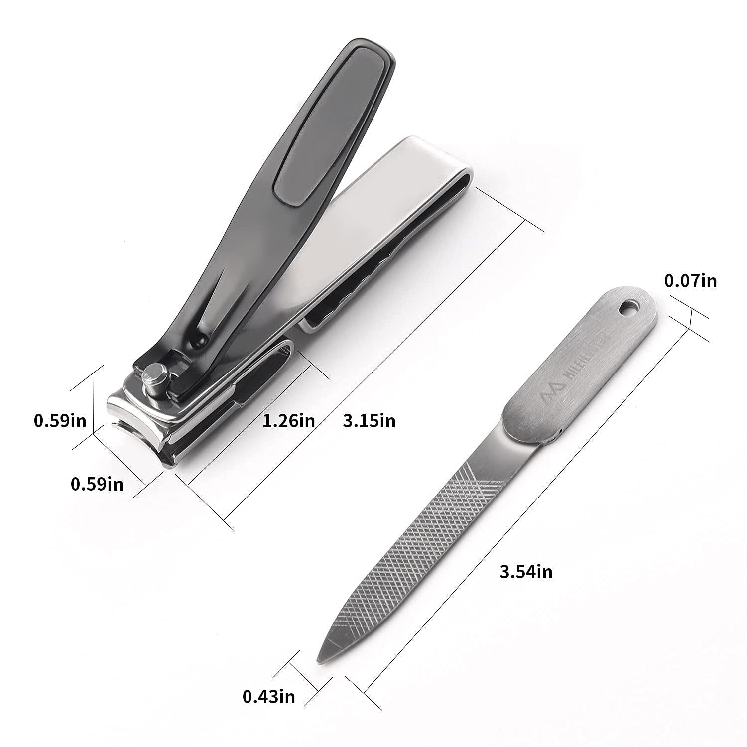 Nagelknipser Nagelfeile Edelstahl 360°Drehkopf Pediküre Set 2Pcs