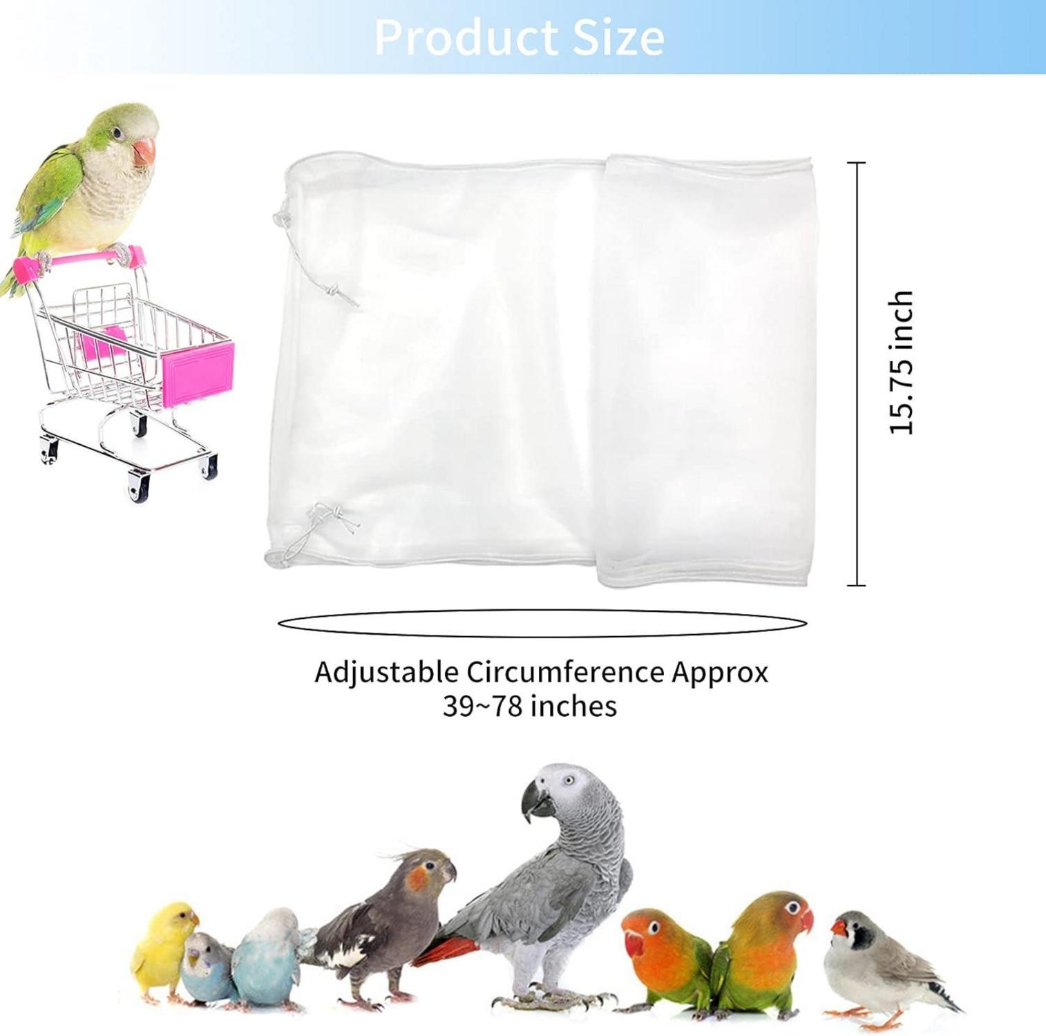 Vogelkäfig Abdeckung Feder Samenfänger Kordelzug Papageien Kleintiere