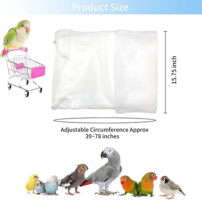 Vogelkäfig Abdeckung Feder Samenfänger Kordelzug Papageien Kleintiere