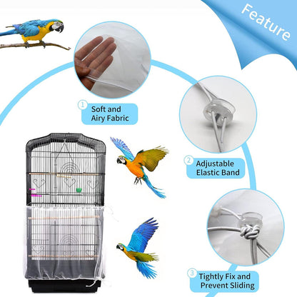 Vogelkäfig Abdeckung Feder Samenfänger Kordelzug