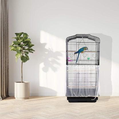 Vogelkäfig Abdeckung Feder Samenfänger Kordelzug - Weiß 39-78 Zoll