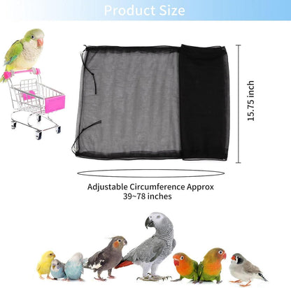 Vogelkäfig Abdeckung Feder Samenfänger Kordelzug Papageien Netz