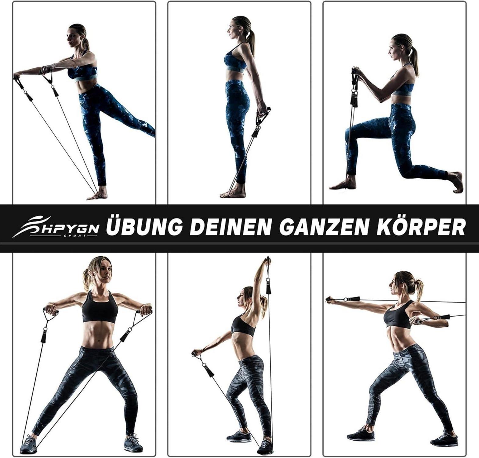 Fitnessbänder Set 150-250lbs Resistance Bands 5 Stärken Home Gym
