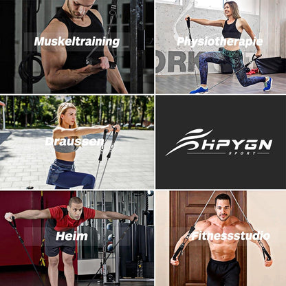 Fitnessbänder Set 150lbs 200lbs 250lbs Resistance Bands 5 Stärken mit