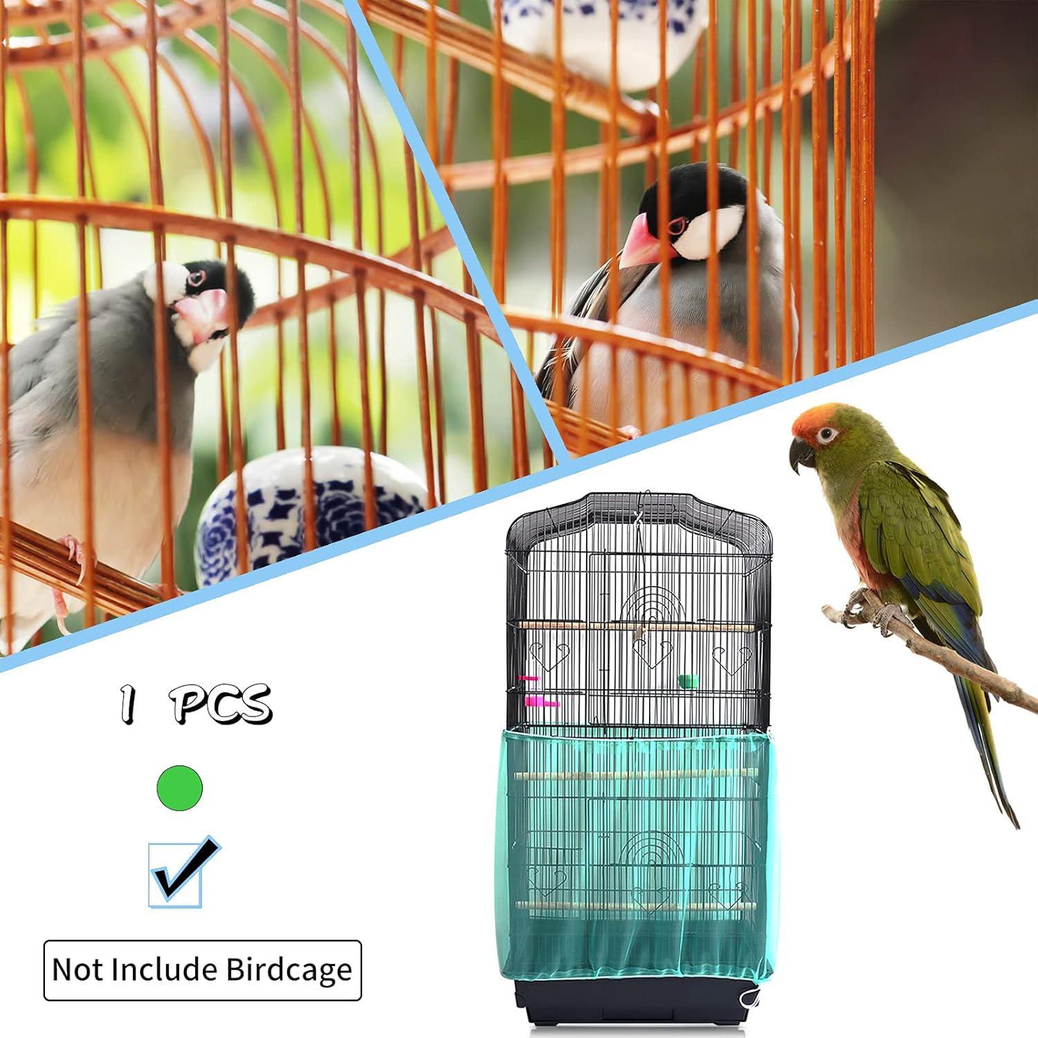 Universal Vogelkäfig Abdeckung Samenfänger Kordelzug Papageien Netz