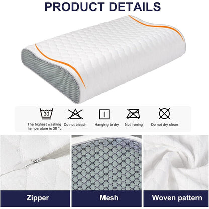Memory Foam Nackenstützkissen Höhenverstellbar Weiß waschbar